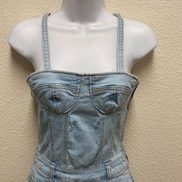 SJYP Denim Bustier Jumpsuit Small - Picture 3 of 8